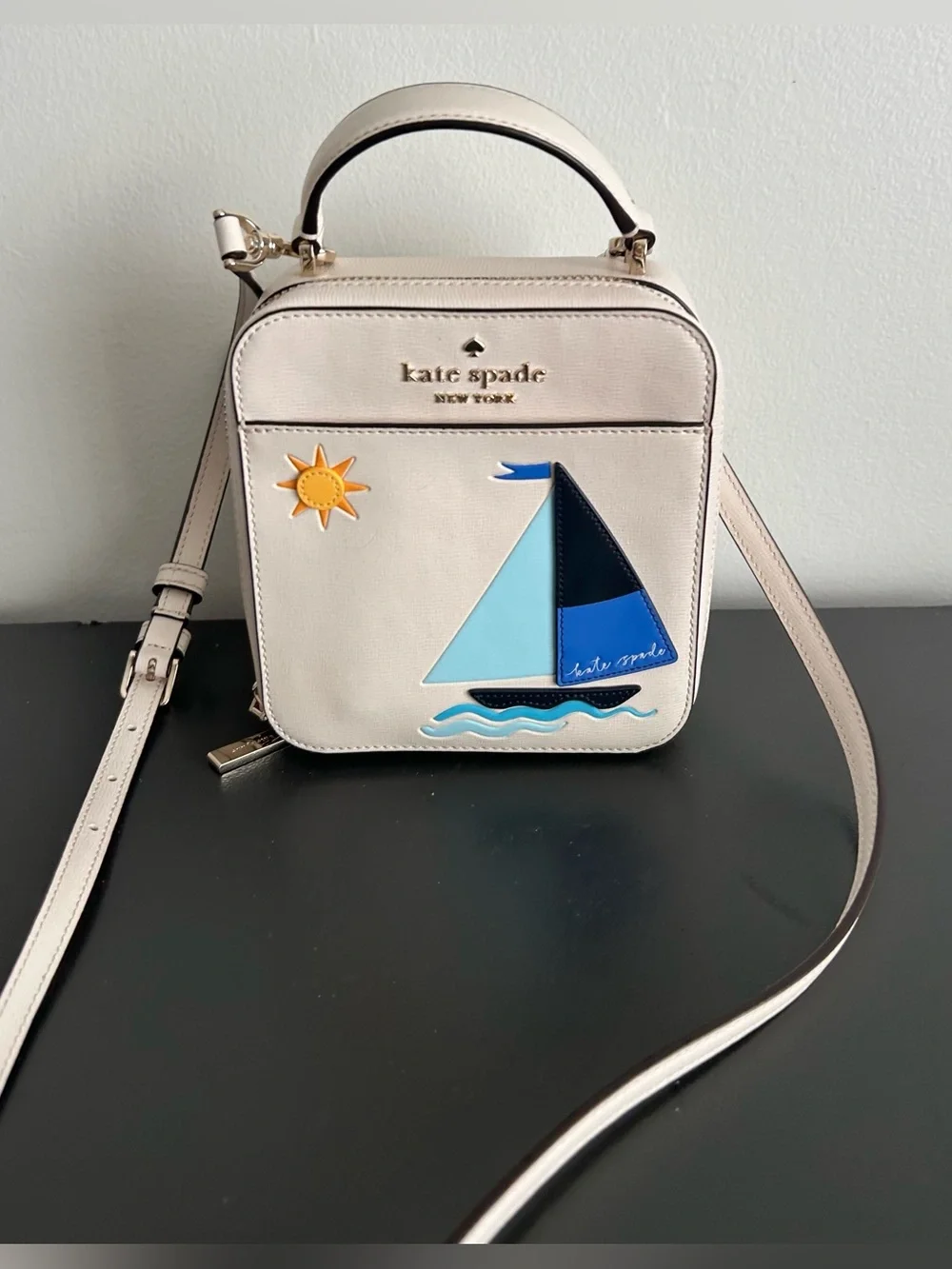 Rare Kate Spade New York Set Sail Sailboat Vanity Crossbody Novelty Bag